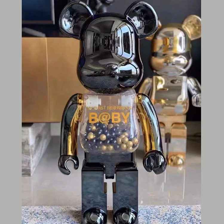 Popular sculpture modern design customized size plating bear brick statue