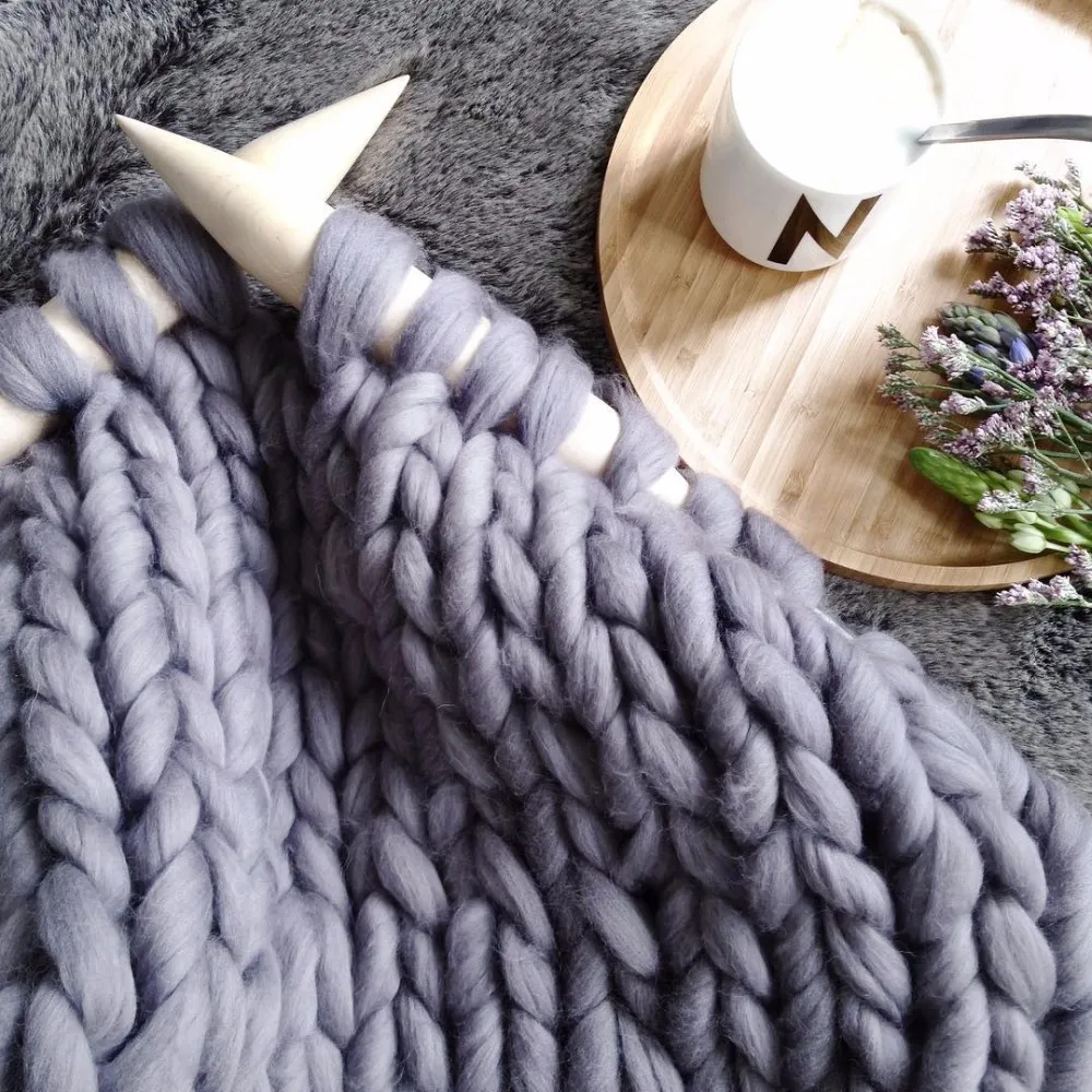 Wool Multi-color Hand-Made Blanket Cover Blanket Custom Blanket