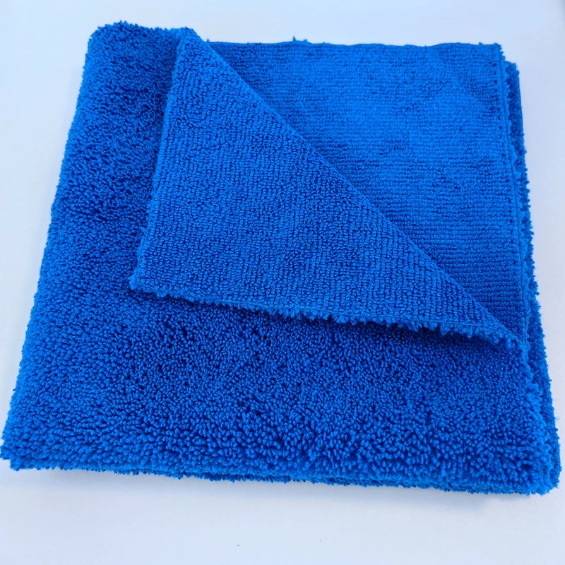 Edgeless microfiber high low 400gsm micro fiber cleaning towel 40*40cm car microfiber duster cleaning cloth