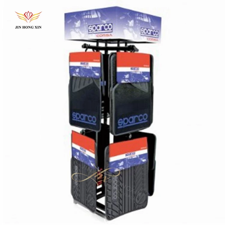 Wholesale Custom Auto Parts Shop Flooring Stands Metal Car Accessories Display Rack For Steering Wheel Cover And Mat