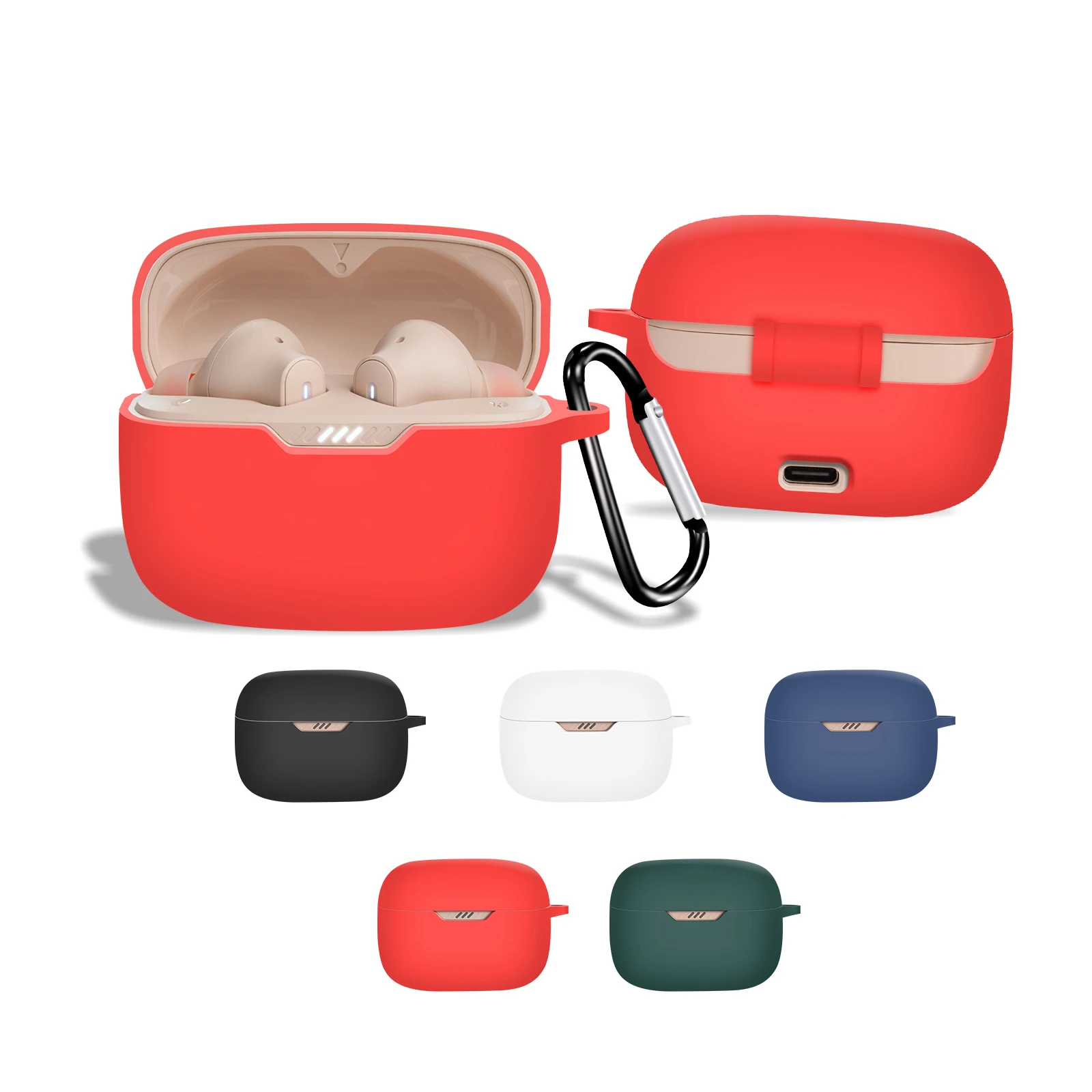 Suitable For JBL TUNE 230NC TWS Case Silicone Protective Earphone Case Shockproof with Hook