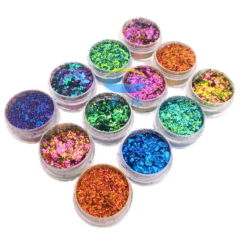 Yunzhu Aurora Glitter Chameleon Color Shift Flakes for Eyes