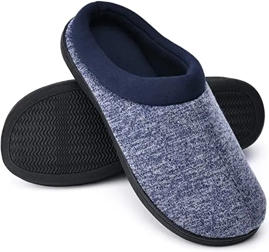 Wholesale Mens Bedroom Memory Foam Comfy Warm Soft Indoor Cozy Winter House Slippers With Non-Slip Rubber Sole Slipper For Men