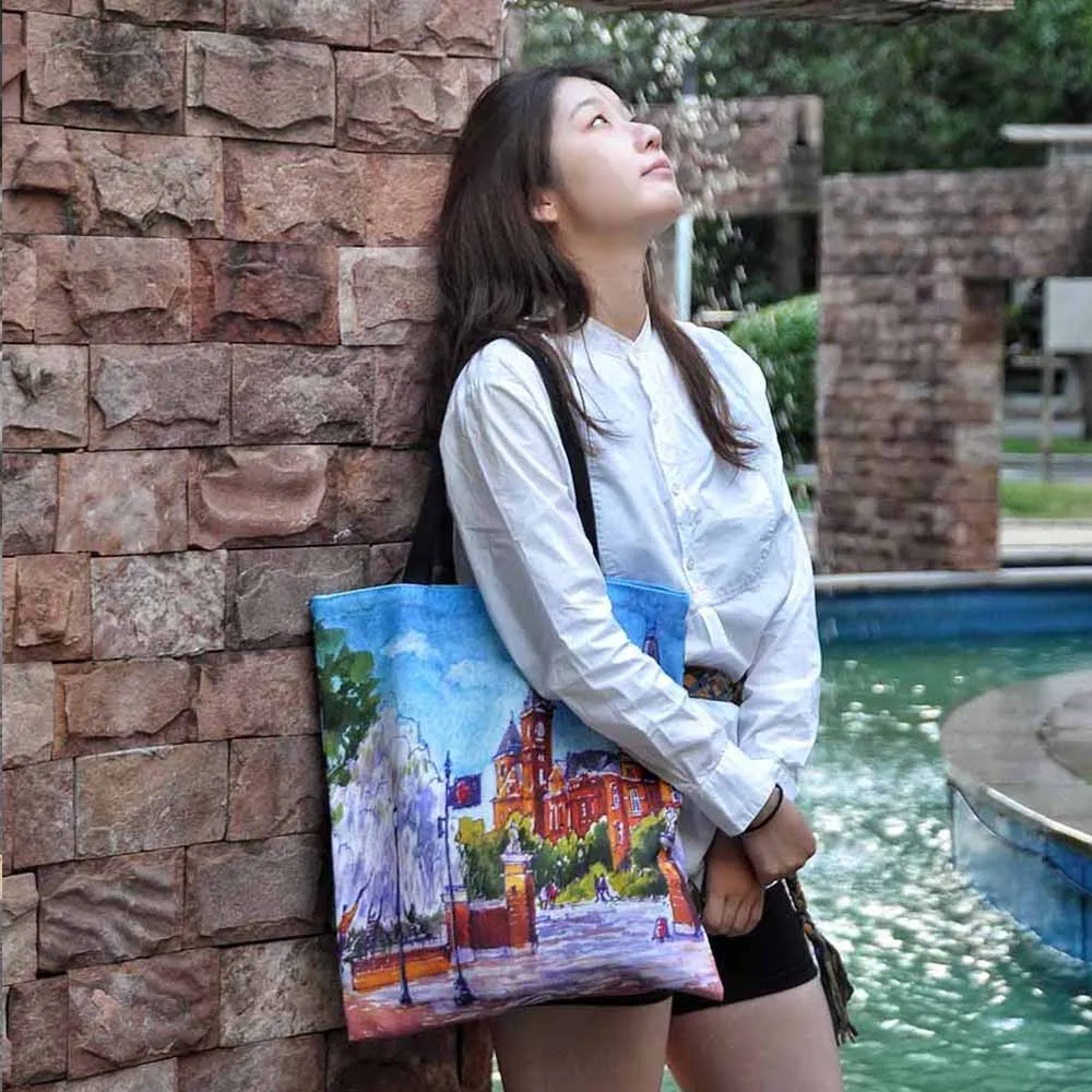 Custom Printed Totebag Recycled Reusable Fabric Low Moq Embroidered Nautical Women Cotton Shopping Canvas Tote Bags With Logo