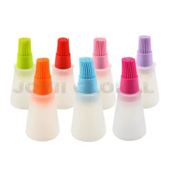 creative cheap promotional kitchen ware products Portable Silicone Oil Bottle With Brush Baking BBQ Basting Brush Pastry making