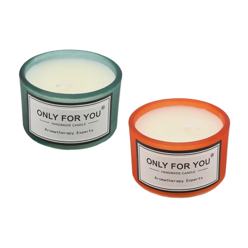 Factory Custom Logo Fragrance Small Round Glass Cup Scented Candle, Wholesale Essential Oil Small Private Label Jar Candles
