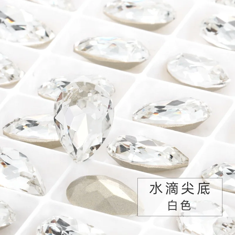 new fashion design Fancy Stone Hot Selling Top Quality Point Back drop Shape Gemstones For Clothes