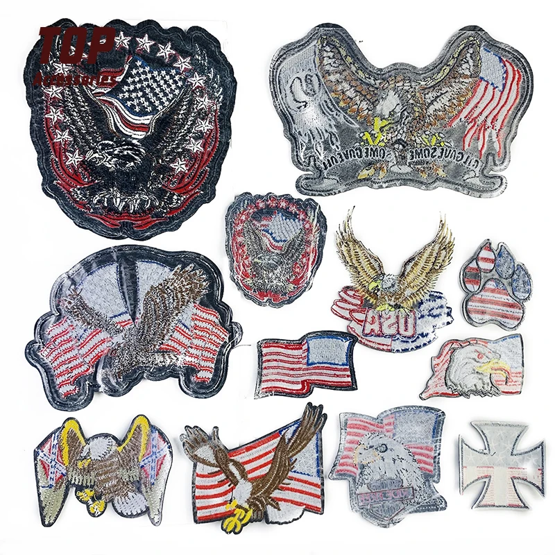 Hot Sale Large Size American Eagle Flag Ironing Embroidery Patches