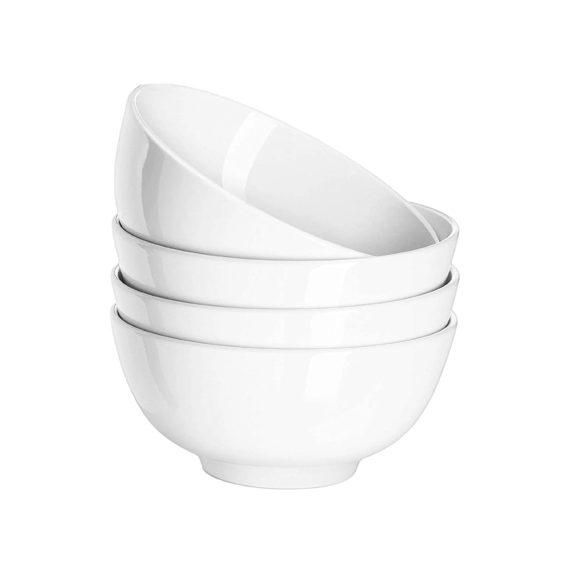 White Ceramic Soup Bowl Cereal Round Ceramic Porcelain Bowls Household Dinner Serving Salad Dough Fruit Noddle Rice Bowl Sets