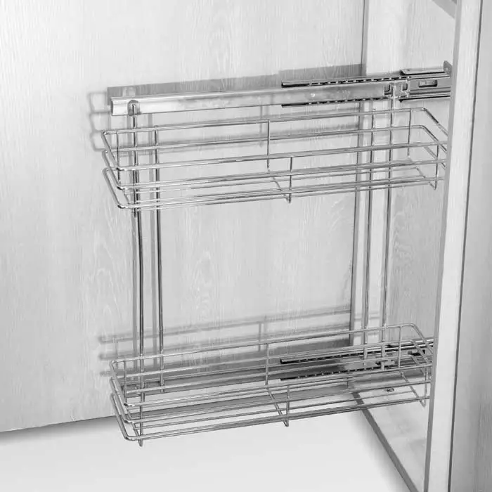 
Kitchen pantry pull out organizer units in cabinet 
