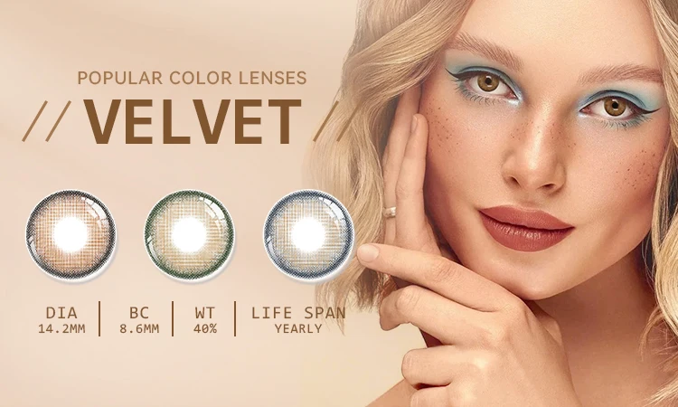 12 Colors 22mm Freshlady Yearly Monthly Contact Lenses Logo Clear Contact Lenses Custom Logo Natural Eye Color Contact Lens