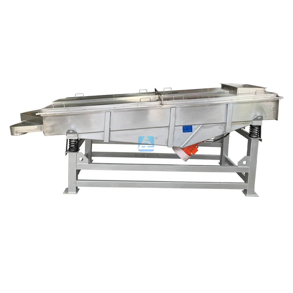 XC carbon steel sawdust linear vibrating screen sand Linear Vibrating Sieve Larvae Screen Vibrator sieve for plastic particles