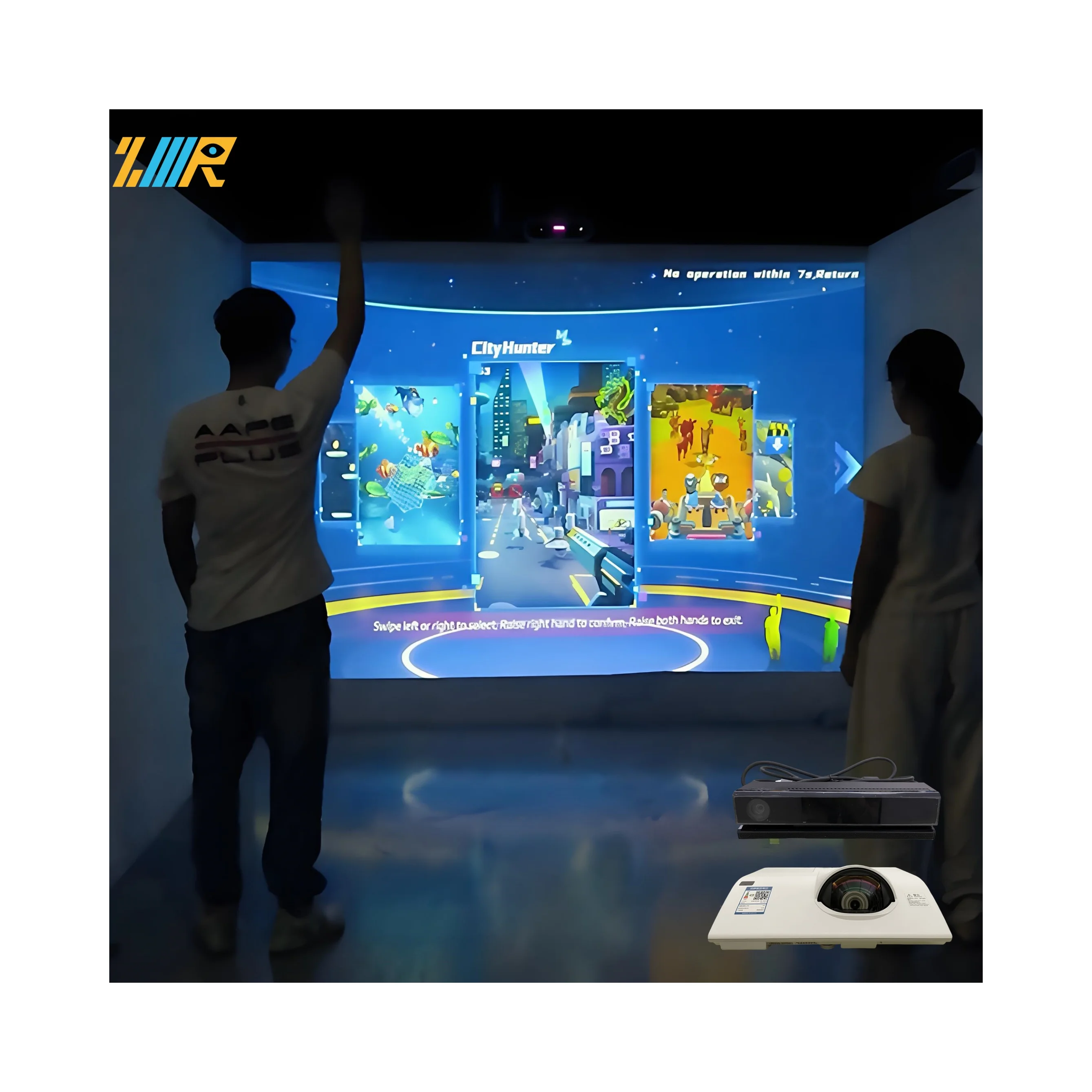 Support single or two person mode interactive games device interact game comput suppliers interactive projector