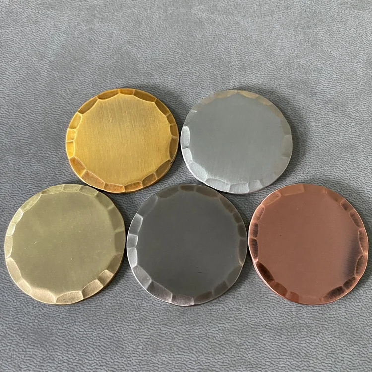 2024 New Design Metal Brass Silver Aged Style 40mm Handmade Forged Blank Copper Golf Ball Marker
