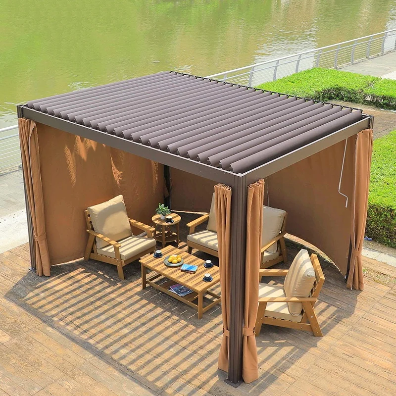 Chinese Garden Custom Printed Pergolas Gazebo Aluminum Pavilion Outdoor