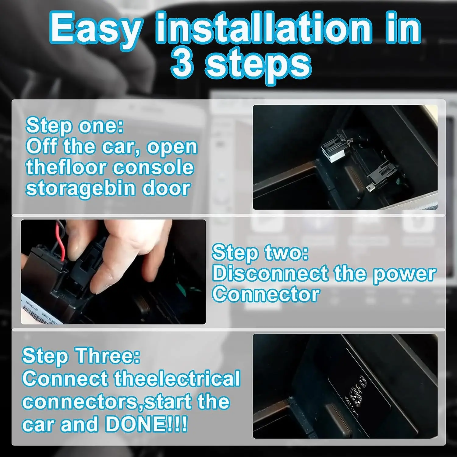 Ford SYNC 3 USB-C Hub Stand Dual USB Interface Module Upgrade USB Type - C Module To Version 3.4