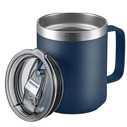 Factory Custom Logo Quality 14oz Coffee Drink Cup Stainless Steel Double WALL Vacuum Insulated Coffee Mug with Handle
