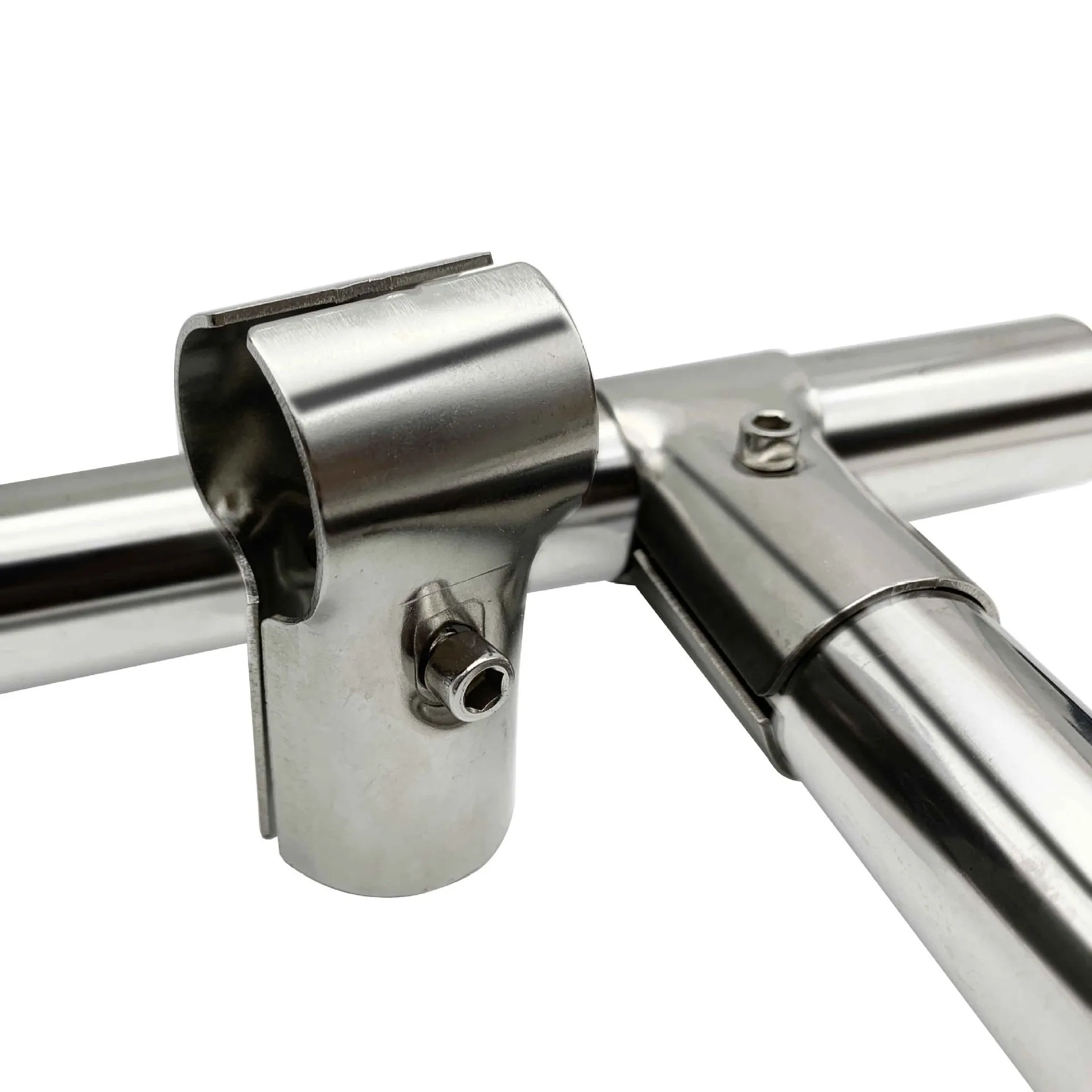 China factory price stainless steel  two way connector pipe joint for 32 mm  pole