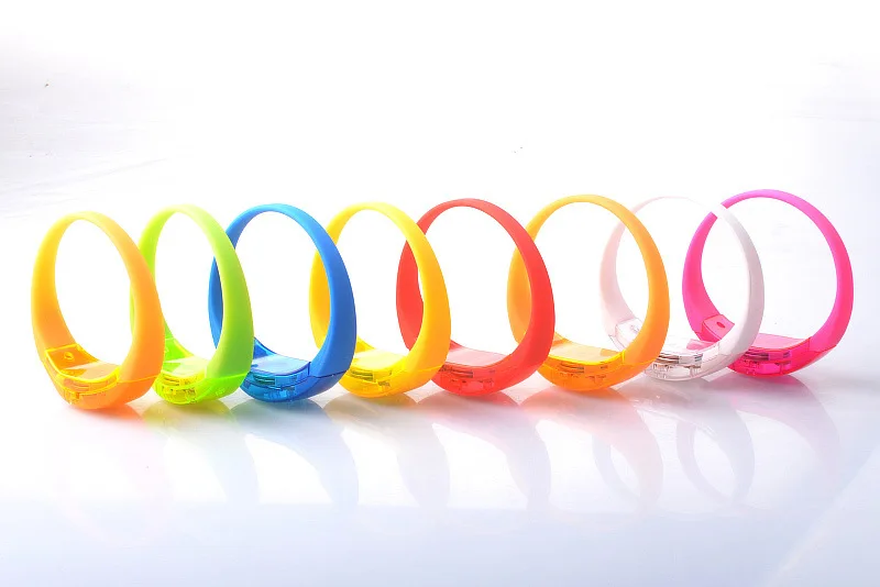 PS Silicon material sound activated led bracelet Light up flashing led bracelet for party concert
