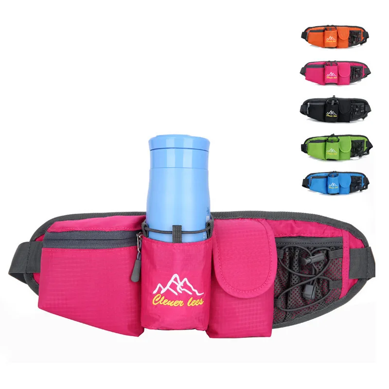 Outdoor Foldable Hiking Cycling Running Belt Waist Bag Sport Fanny Pack With Water Bottle Holder