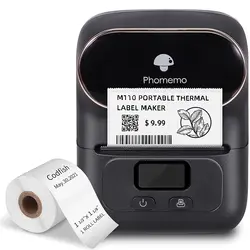Phomemo M110 Mini Thermal BT Adhesive 203dpi Label Printer Portable Label Maker Inkless Printer Pocket Printer