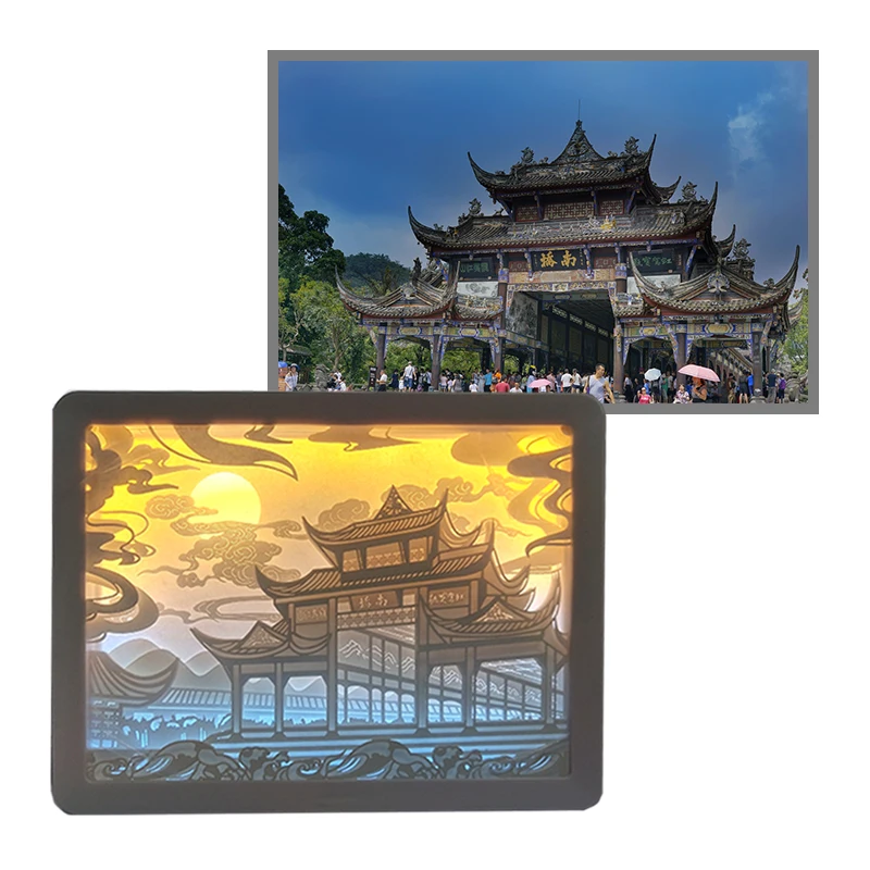 OEM 3D Design Paper Craft Night Light Custom Wall And Desk Home Decor for Souvenir Gift