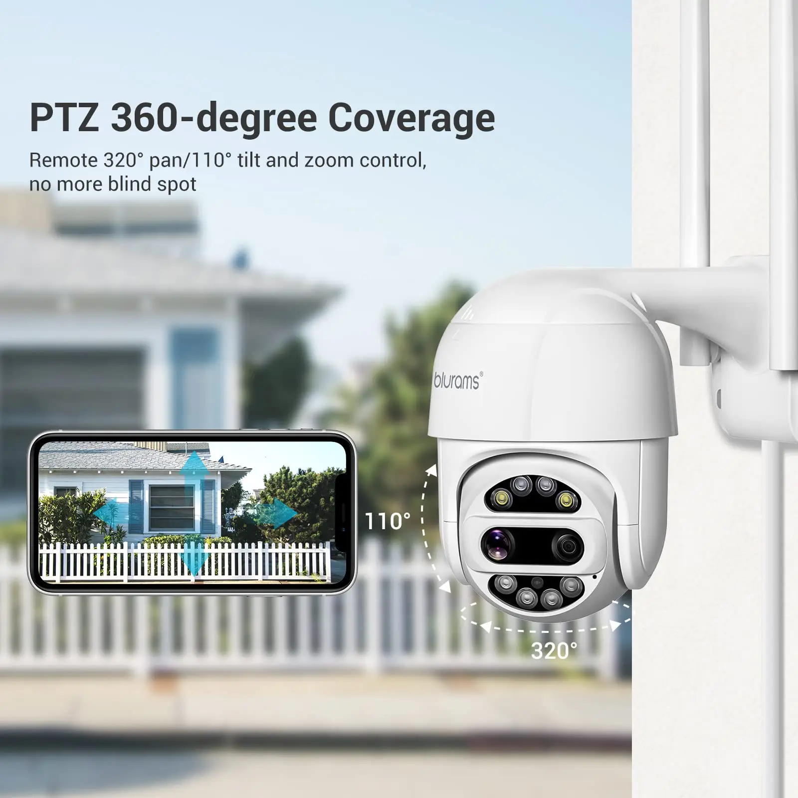 WiFi Night Vision Surveillance Wireless Home Security Dual-Lens Camera Outdoor Wireless PTZ Camera