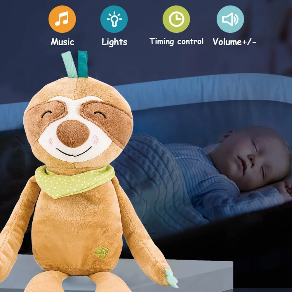 Infantile Sleeping Plush Toy Soft Toys Night Light Star Projector Lullaby Sound Bear Plush For Baby Kids Squishies Sleep Soother