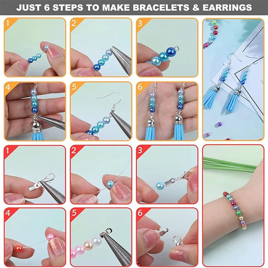 1960Pcs 6mm Multi-Colored Loose Beads 28 Kinds of Colored Pearls for Jewelry Making-Bracelets Necklaces Earrings