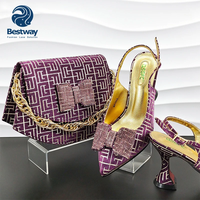 African Shoes and Bag Set NigeriaN Party High Heels with Matching Bag