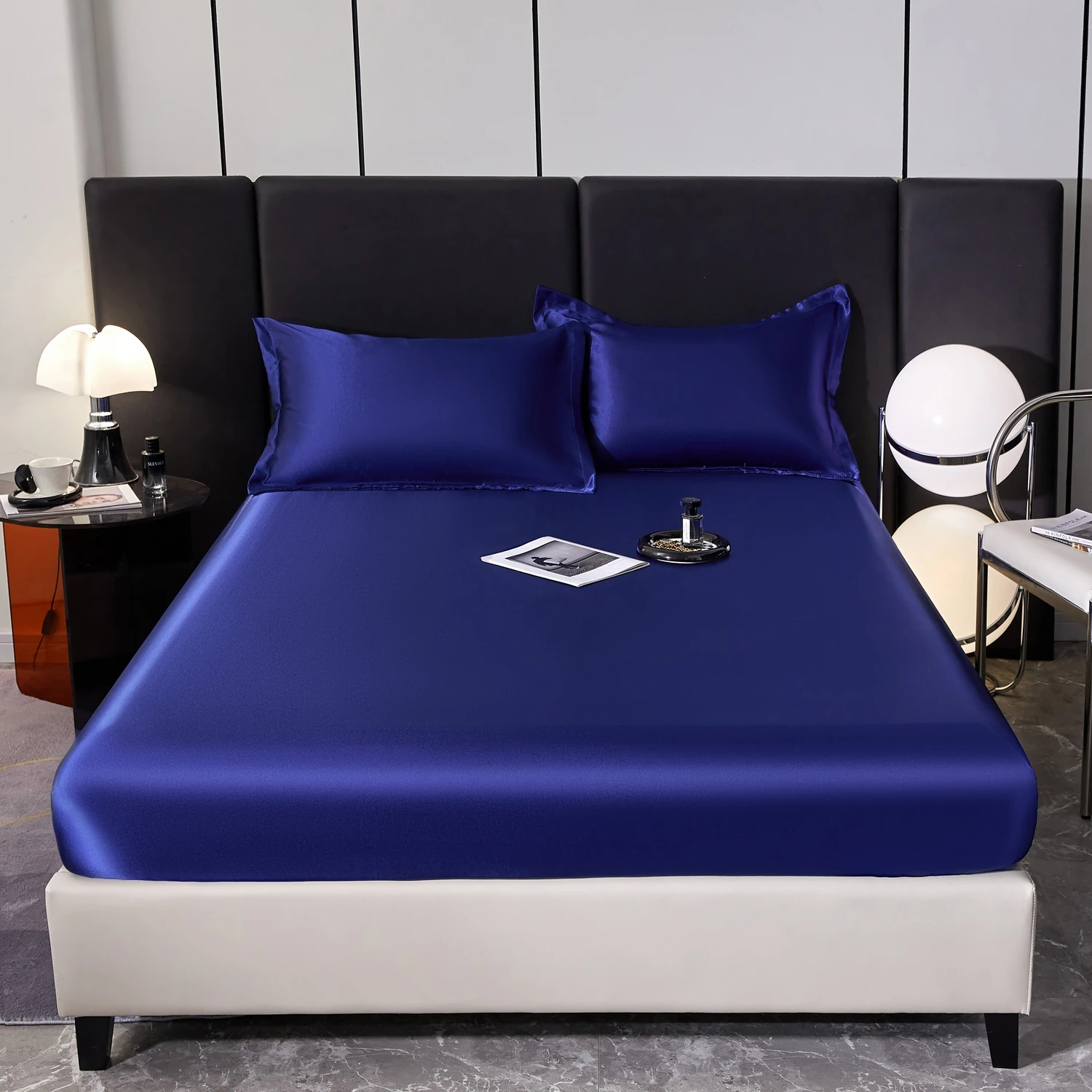 2024 Hot Sale 3pcs Silk Satin bed sheets Ultra Soft Silk Satin Fitted sheet Set