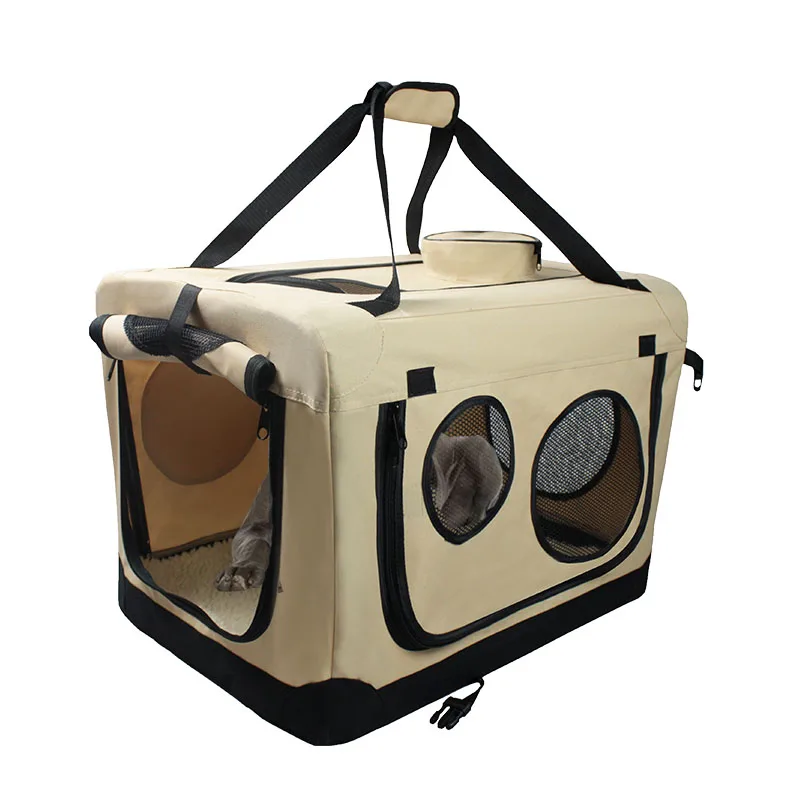 Foldable Dog Soft Crate Indoor & Outdoor Use Dog Cage Comfy Dog Travel Crate