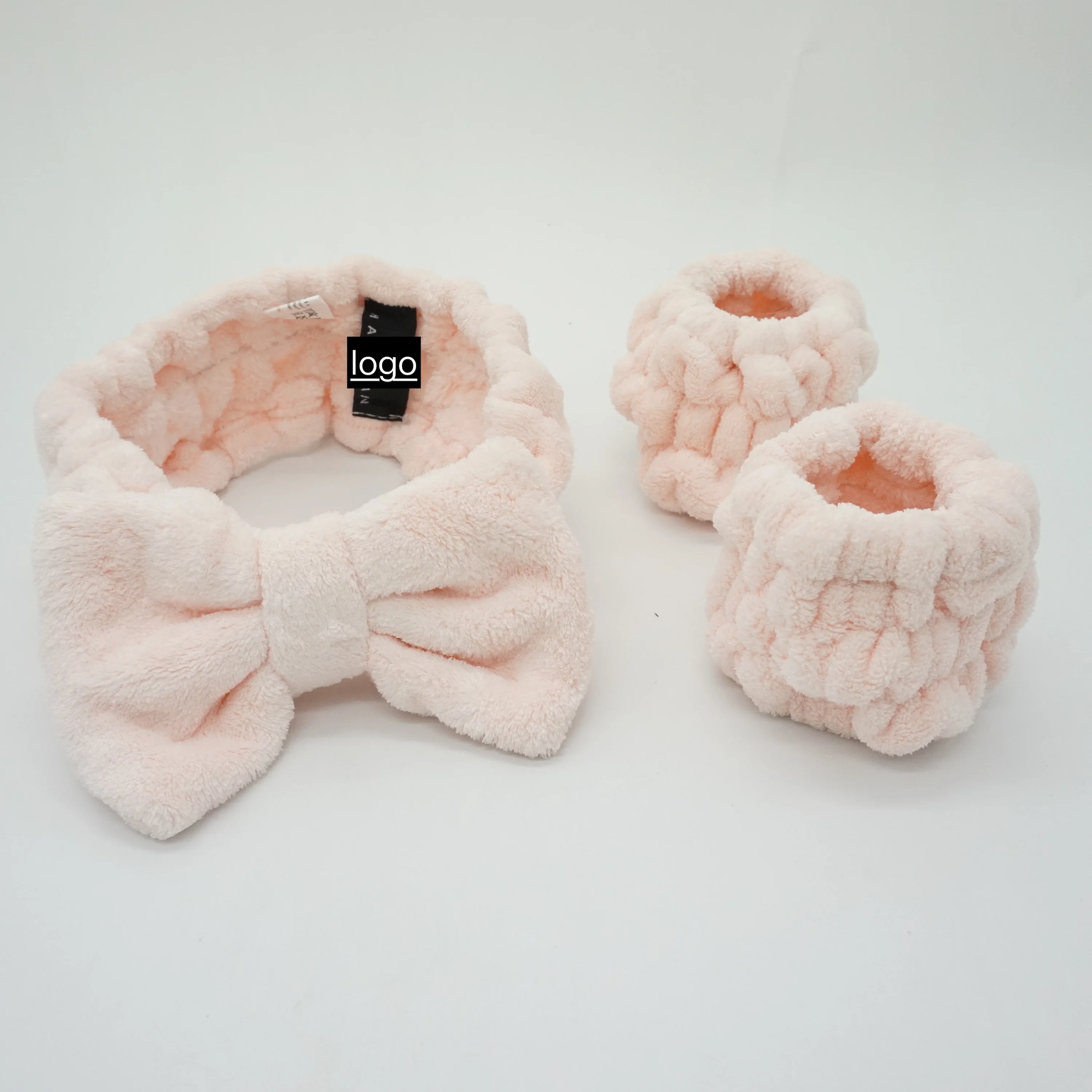 High quality bandeau soft Spa Headband facial hair band makeup headband with hand band for wash face