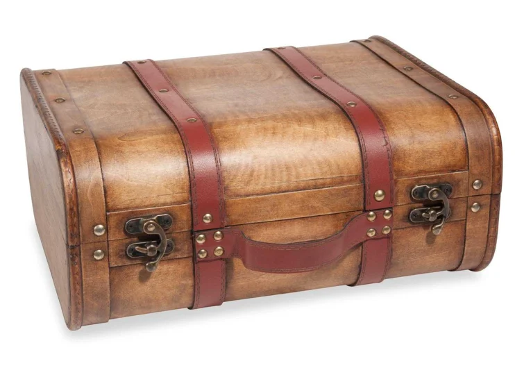 Wholesale Chinese Direct Manufacturer Retro Wooden Suitcase Antique Wooden Suitcase Box Vintage Wooden Suitcase Trunk