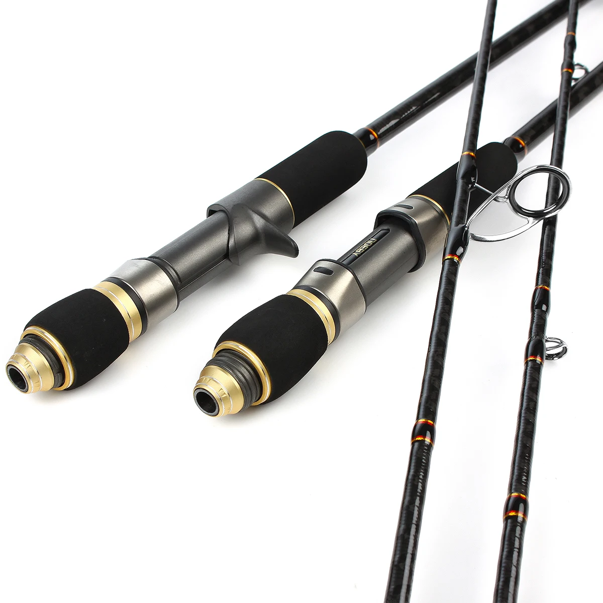 Saltwater 2 setction carbon fiber fish rod deepsea sea fishing spinning crappie tuna boat slow jigging fishing rod