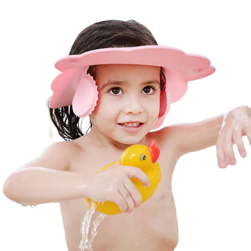 Детская шапочка для ванной с расширенными полями и усиленной защитой ушей, детская шапочка для душа с шампунем