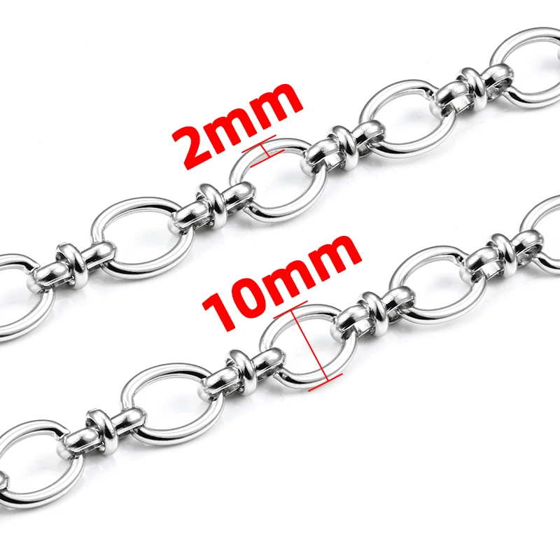 Handmade Titanium Stainless Steel Chain For Women Men Two Size Oval Shape Accept Customization Chains For DIY Jewelry