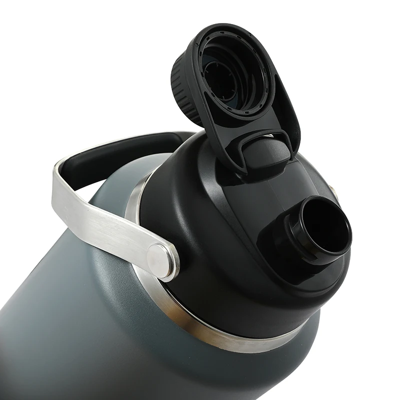 Food Grade 64oz 2in1 Dog Travel Water Bottle pets Stainless Steel with food containers feeder  Dog Bowls Travel Accessories