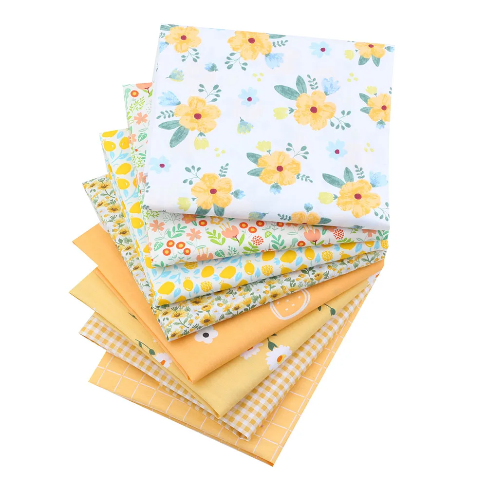 High Quality Yellow Flower Printed 100% Cotton Fabric Home Textile Cloth