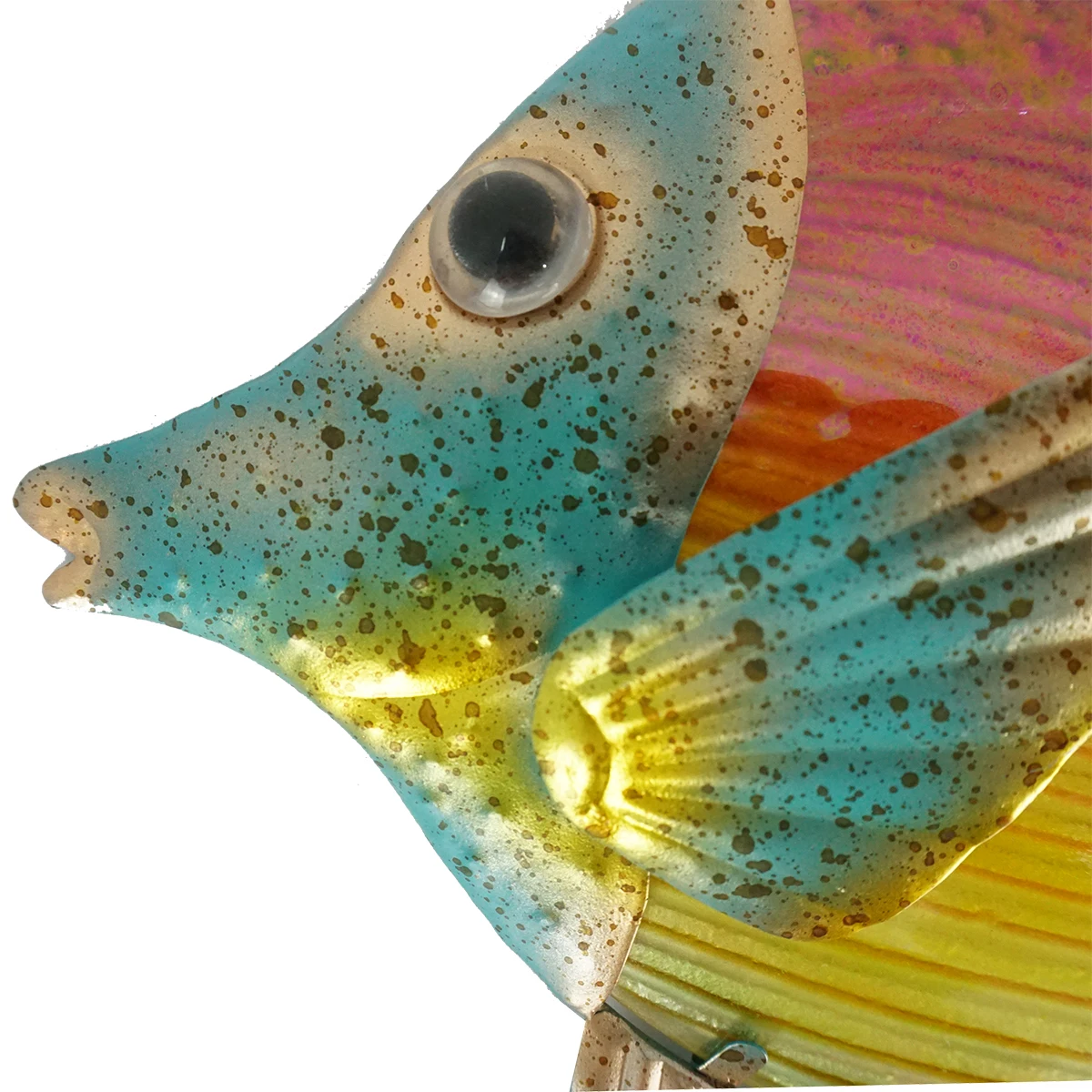 
Liffy Metal With Glass 14 Inch Colorful Fish Wall Art Decoration 
