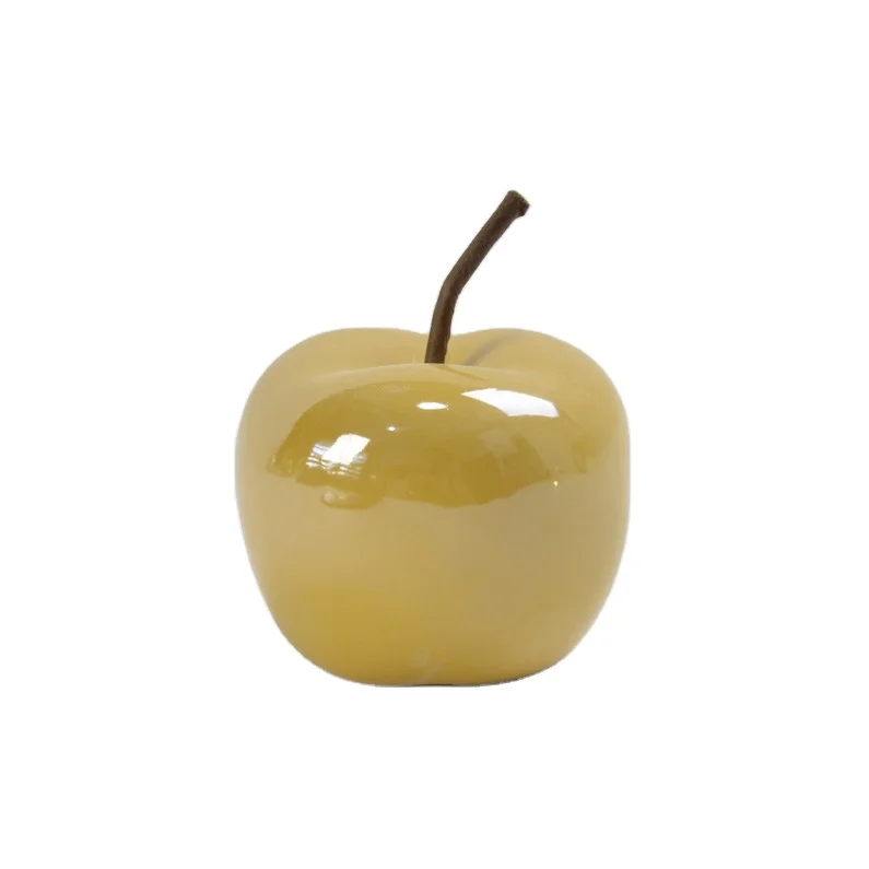 Creative Christmas Gifts Yellow Apple Decorations Modern Nordic Ceramic Apple Ornaments