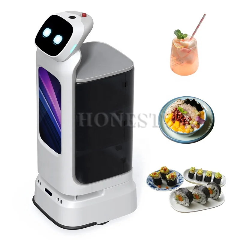 Durable Robot Food Machine / Restaurant Robot Waiter Service / Delivery Robot Restaurant