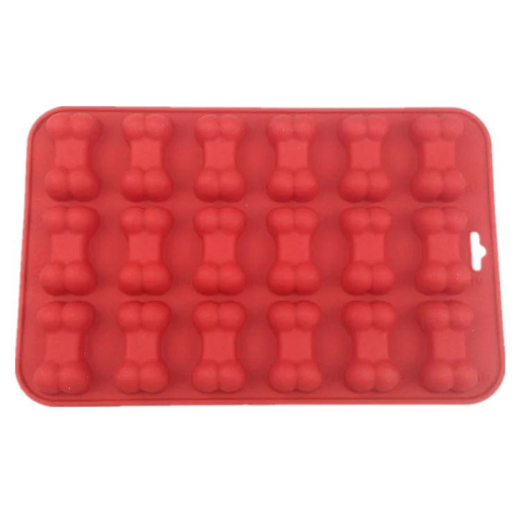 Food grade puppy pet treat mold dog bone shape silicone ice cube tray Silicone bone paws baking mold