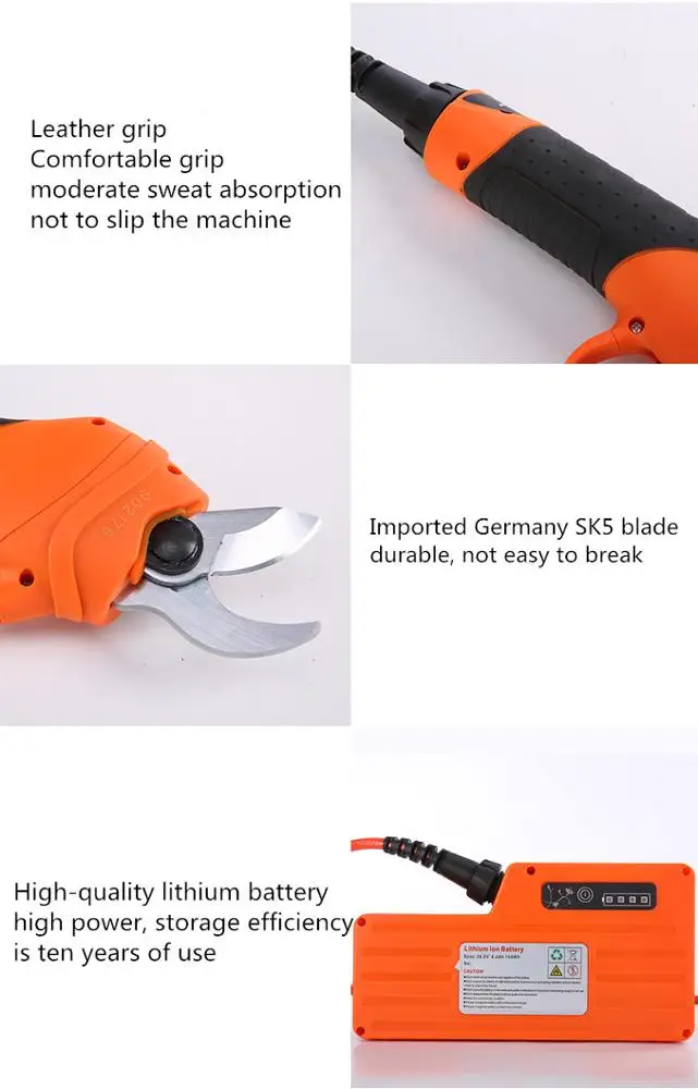Hot Sale Luxury 30MM Sharpest Lithium battery Electric Pruning Shears