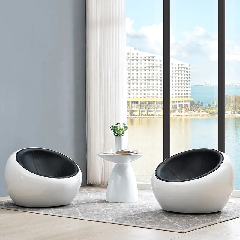 Modern soft cushion fiberglass egg ball chair