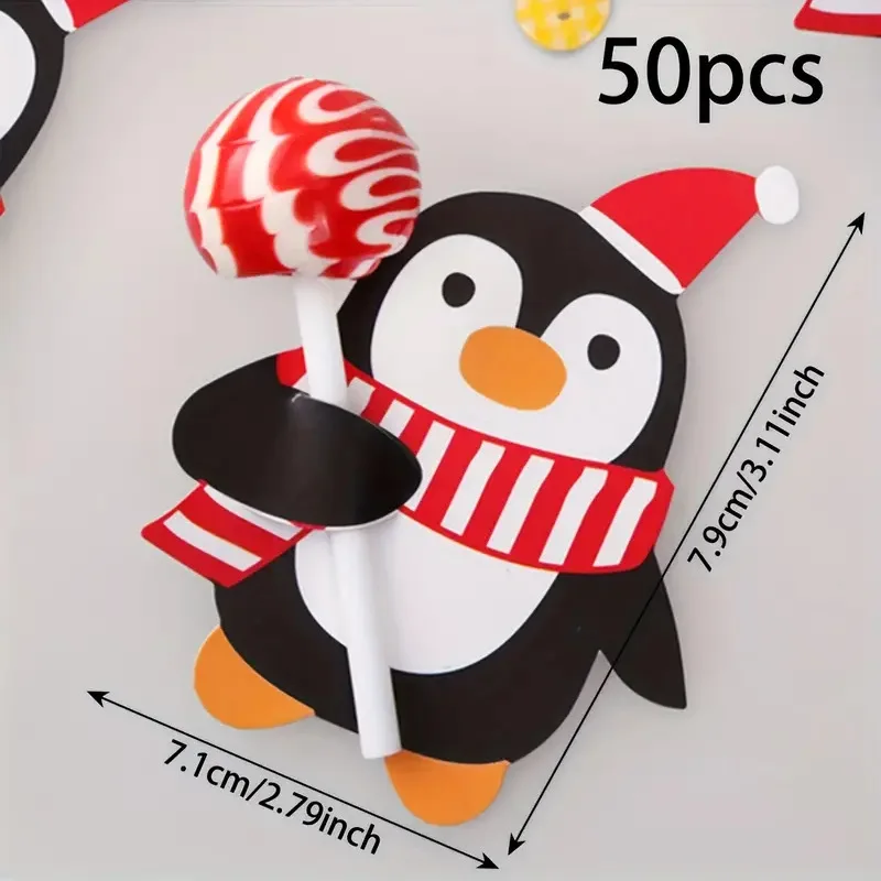 Wholesale 50 PCs Christmas Lollipop Paper Candy Holder Cards for Candy Package Wrapping Party Supplies