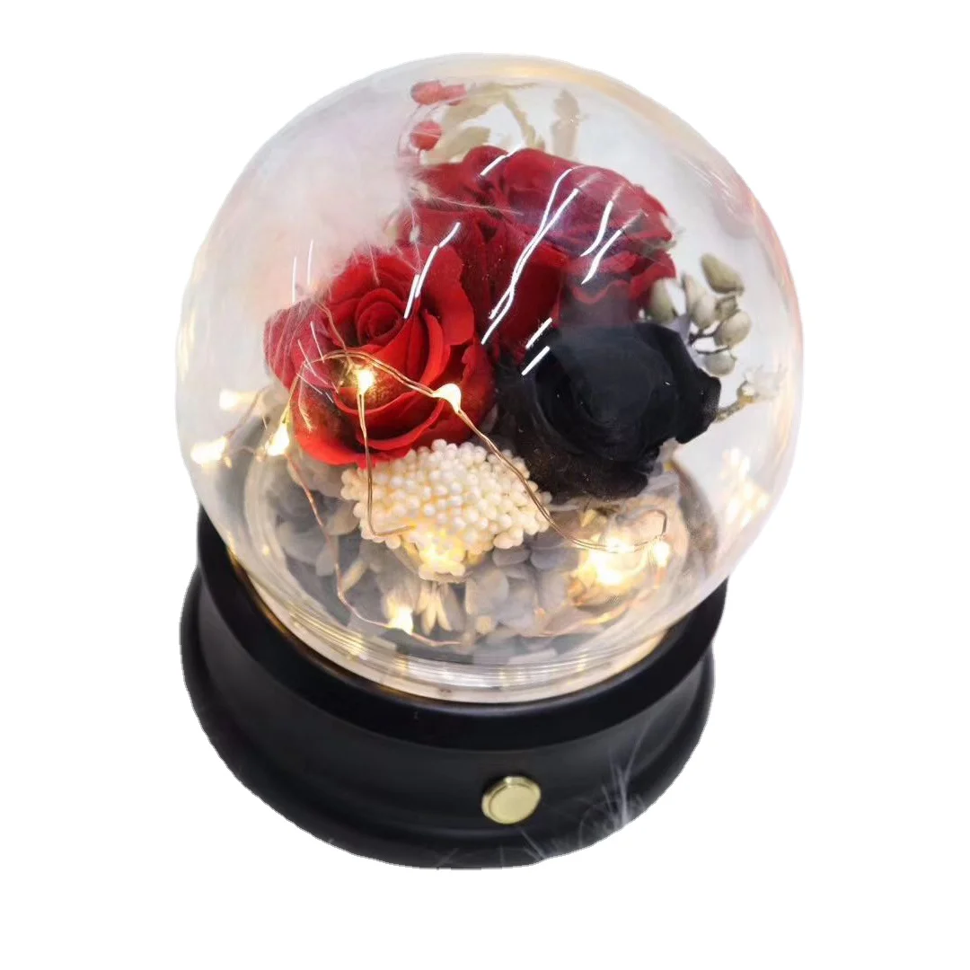 Custom made music box Preserved flower rose crystal ball music box music box christmas