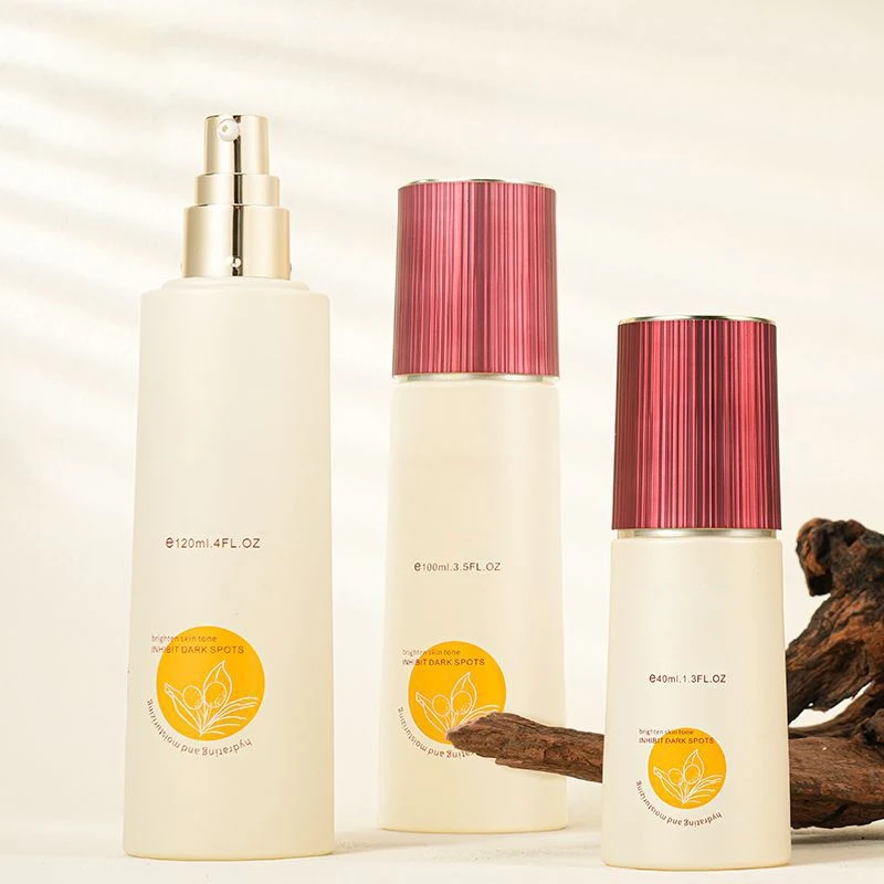 40ml 100ml 120ml High Quality Luxury Empty Flat Shoulder Skin Care Packaging Face Serum Lotion Pump Glass Bottle With Pump