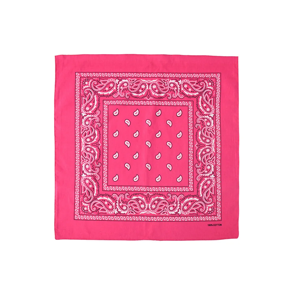 High Quality Colourful 100% Cotton Multifunction Custom Sports Cycling Bandana Scarf Double Sided Printed Square Paisley Turban