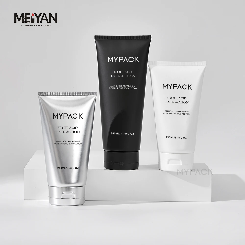 Набор банок для косметики MYPACK матовый черный роскошный логотип пластиковый шампунь ухода за кожей лица набор упаковки 200 мл 300
